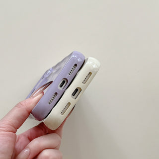 Auramma Collections Avant Basi Plain Glossy White Green Wine Pink Blue Lavender Mint Brown Khaki Butter Yellow 3D Linear Wavy Style Soft TPU Case iPhone 17 Pro Max