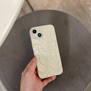 Auramma Collections Avant Basic Glossy Matte Plain Color Silver Green Yellow Cream Light Gray Purple Pink 3D Groovy Style Butterfly Soft TPU Case iPhone 15 14 13 12 11 Pro Max