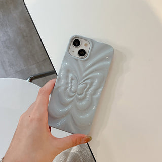 Auramma Collections Avant Basic Glossy Matte Plain Color Silver Green Yellow Cream Light Gray Purple Pink 3D Groovy Style Butterfly Soft TPU Case iPhone 15 14 13 12 11 Pro Max