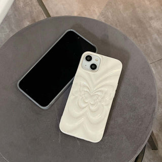Auramma Collections Avant Basic Glossy Matte Plain Color Silver Green Yellow Cream Light Gray Purple Pink 3D Groovy Style Butterfly Soft TPU Case iPhone 15 14 13 12 11 Pro Max