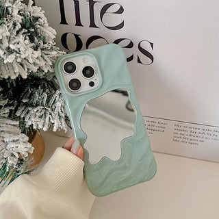 Auramma Collections Aesthetic Statement Matte Silver Glossy White Purple Mint Clear 3D Ripple Wavy Textured Surface Mirror Soft TPU Case iPhone 17 16 15 14 13 Pro Max Air