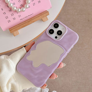 Auramma Collections Aesthetic Statement Matte Silver Glossy White Purple Mint Clear 3D Ripple Wavy Textured Surface Mirror Soft TPU Case iPhone 17 16 15 14 13 Pro Max Air