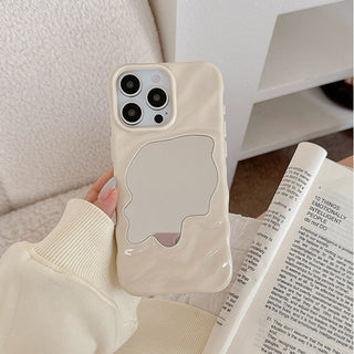 Auramma Collections Aesthetic Statement Matte Silver Glossy White Purple Mint Clear 3D Ripple Wavy Textured Surface Mirror Soft TPU Case iPhone 17 16 15 14 13 Pro Max Air