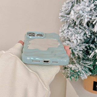 Auramma Collections Aesthetic Statement Matte Silver Glossy White Purple Mint Clear 3D Ripple Wavy Textured Surface Mirror Soft TPU Case iPhone 17 16 15 14 13 Pro Max Air