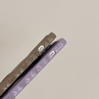Auramma Collections Avant Basic Cool Minimalist Aesthetic Wavy Edge 3D Meteorite Style Glossy Butter Yellow Sakura Pink Green Coffee Khaki Brown Cream White Wine Red Lavender Purple Soft TPU Case iPhone 15 14 13 12 Pro Max Plus