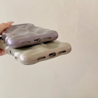 Auramma Collections Avant Basic Autumn Fall Color Neutral Pearlescent Purple Dusty Pink Brown 3D Bubbles Soft TPU Case iPhone 17 16 15 14 13 12 11 Pro Max Plus Air