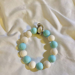 Auramma Collections Avant Basic Bicolor Clear Pearl White Silver Light Dark Brown Blue Mint Black Bead Bracelet Phone Charm