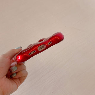 Auramma Collections Avant Basic Bright Bold Glossy Red Wine Fuchsia  3D Bubbles Soft TPU Case iPhone 17 16 15 14 13 12 11 Pro Max Plus 16e Air