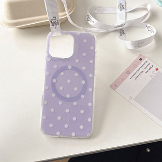 Auramma Collections Avant Basic Classic Timeless Polka Dot Design White Orange Blue Black Yellow Purple Colorful MagSafe Soft TPU Case iPhone 16 15 14 13 Pro Max