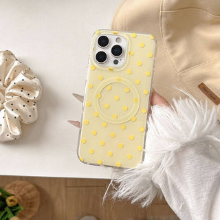 Auramma Collections Avant Basic Classic Timeless Polka Dot Design White Orange Blue Black Yellow Purple Colorful MagSafe Soft TPU Case iPhone 16 15 14 13 Pro Max