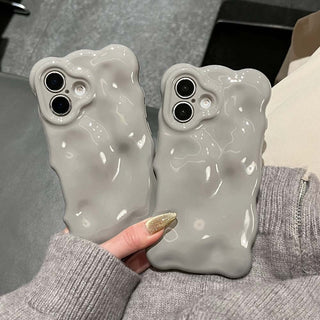Auramma Ccollections Avant Basic Cool Gray Color Neutral 3D Textured Surface Bubbles Soft TPU Case iPhone 17 16 15 14 13 12 11 Pro Max Air