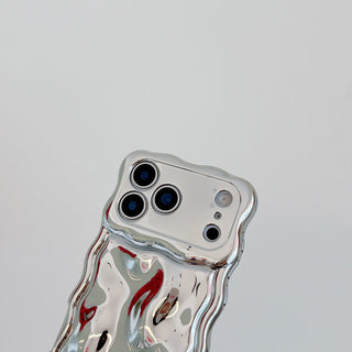Auramma Collections Avant Basic 3D Meteorite Style Surface Wavy Edge Glossy Butter Yellow Sakura Pink Green Coffee Brown White Wine Red Purple Metallic Black Gold Silver Blue Pink Soft TPU Case iPhone 17 16 15 14 13 12 Pro Max Plus Air 16e
