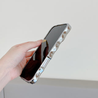 Auramma Collections Avant Basic 3D Meteorite Style Surface Wavy Edge Glossy Butter Yellow Sakura Pink Green Coffee Brown White Wine Red Purple Metallic Black Gold Silver Blue Pink Soft TPU Case iPhone 17 16 15 14 13 12 Pro Max Plus Air 16e