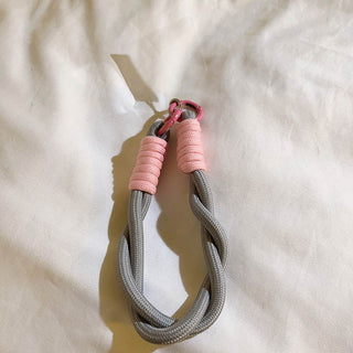 Auramma Collections Avant Basic Earth Tone White Gray Latte Caramel Brown Green Black Double Rope Braid Wrist Phone Lanyard Charm
