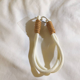 Auramma Collections Avant Basic Earth Tone White Gray Latte Caramel Brown Green Black Double Rope Braid Wrist Phone Lanyard Charm