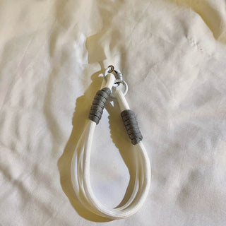 Auramma Collections Avant Basic Earth Tone White Gray Latte Caramel Brown Green Black Double Rope Braid Wrist Phone Lanyard Charm