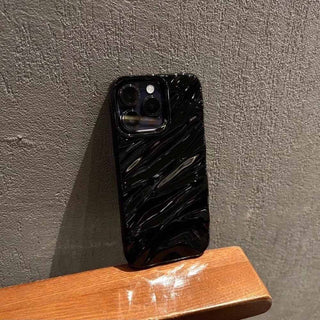 Auramma Collections Avant Basic Glossy White Green Wine Red Burgundy Black Brown 3d Ruffle Texture Surface Soft TPU Case iPhone 17 16 15 14 13 12 11 Pro Max Plus Air 16e