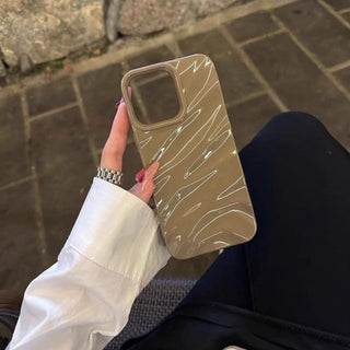 Auramma Collections Avant Basic Glossy White Green Wine Red Burgundy Black Brown 3d Ruffle Texture Surface Soft TPU Case iPhone 17 16 15 14 13 12 11 Pro Max Plus Air 16e