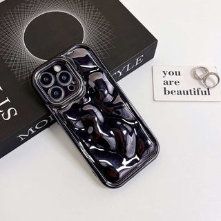 Auramma Collections Avant Basic Glossy Metallic Black Silver Blue Purple Pink 3D Meteorite Style Soft TPU Case iPhone 17 16 15 14 13 12 11 Pro Max Plus Air