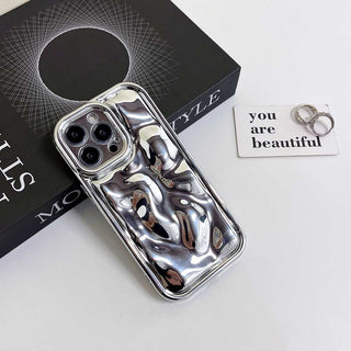 Auramma Collections Avant Basic Glossy Metallic Black Silver Blue Purple Pink 3D Meteorite Style Soft TPU Case iPhone 17 16 15 14 13 12 11 Pro Max Plus Air