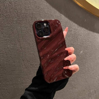 Auramma Collections Avant Basic Glossy White Green Wine Red Burgundy Black Brown 3d Ruffle Texture Surface Soft TPU Case iPhone 17 16 15 14 13 12 11 Pro Max Plus Air 16e