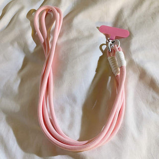 Auramma Collections Avant Basic Macaron Colors Pink Green Fuchsia Purple Blue Yellow White Double Rope Mobile Phone Crossbody Lanyard