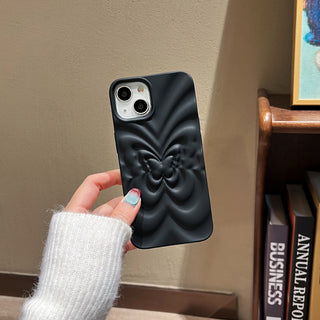 Auramma Collections Avant Basic Aesthetic Matte 3D Butterfly Brown White Khaki Dusty Pink Black Soft TPU Case iPhone 14 13 12 11 Pro Max