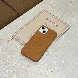 Auramma Collections Avant Basic Aesthetic Matte 3D Butterfly Brown White Khaki Dusty Pink Black Soft TPU Case iPhone 14 13 12 11 Pro Max