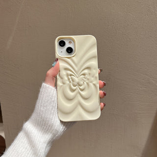 Auramma Collections Avant Basic Aesthetic Matte 3D Butterfly Brown White Khaki Dusty Pink Black Soft TPU Case iPhone 14 13 12 11 Pro Max
