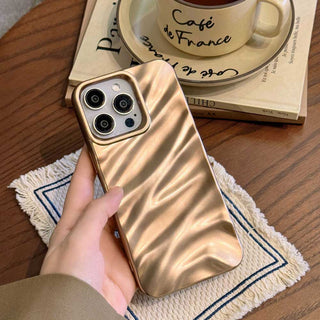 Auramma Collections Avant Basic Glossy Matte Metallic Gold Silver Purple 3d Ruffle Texture Surface Soft TPU Case iPhone 17 16 15 14 13 12 11 Pro Max Plus 16e Air
