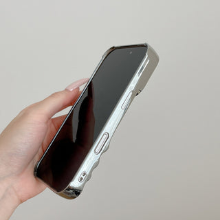 Auramma Collections Avant Basic Matte Gradient Silver Black 3D Ripples Textured Surface Soft TPU Case iPhone 17 16 15 14 13 12 11 Pro Max
