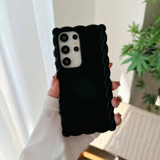 Auramma Collections Minimalist Aesthetic Avant Basic Matte Twisty Edge Frame Plain Green White Fuchsia Purple Black Soft TPU Case Samsung Galaxy S25 S24 Ultra Plus FE