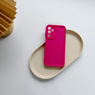 Auramma Collections Avant Basic Matte Plain Color Fuchsia Green Blue Brown White Black Pink Wine Red Thick Frame Soft TPU Samsung Galaxy S25 S24 S23 S22 S21 Ultra Plus Case