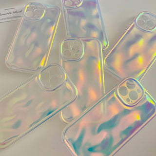 Auramma Collections Avant Basic Matte Radiant Laser Iridescent Fairy Colors 3D Meteorite Style Soft TPU Case iPhone 16 15 14 13 12 11 Pro Max