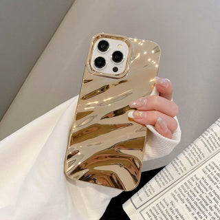 Auramma Collections Avant Basic Glossy Matte Metallic Gold Silver Purple 3d Ruffle Texture Surface Soft TPU Case iPhone 17 16 15 14 13 12 11 Pro Max Plus 16e Air