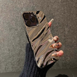 Auramma Collections Avant Basic Glossy Matte Metallic Gold Silver Purple 3d Ruffle Texture Surface Soft TPU Case iPhone 17 16 15 14 13 12 11 Pro Max Plus 16e Air