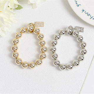 Auramma Collections Avant Basic Metallic Gold Silver Plated Bead Bracelet Mobile Cell Phone Charm