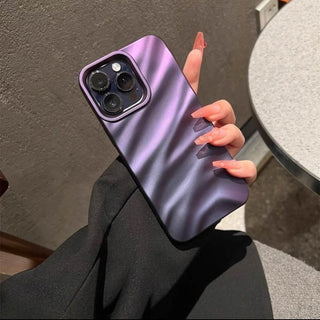 Auramma Collections Avant Basic Glossy Matte Metallic Gold Silver Purple 3d Ruffle Texture Surface Soft TPU Case iPhone 17 16 15 14 13 12 11 Pro Max Plus 16e Air