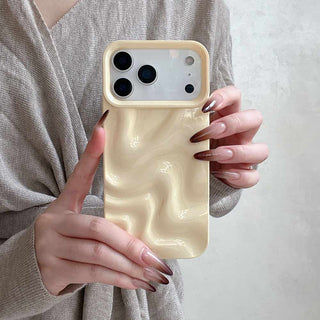 Auramma Collections Avant Basic Minimalist Aesthetic Glossy Finish Pastel Purple Pink Mint Green Butter Yellow Barbie Blue White 3D Ripples Surface Style Soft TPU Case iPhone 17 16 15 14 13 Pro Max Air