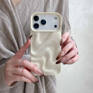 Auramma Collections Avant Basic Minimalist Aesthetic Glossy Finish Pastel Purple Pink Mint Green Butter Yellow Barbie Blue White 3D Ripples Surface Style Soft TPU Case iPhone 17 16 15 14 13 Pro Max Air