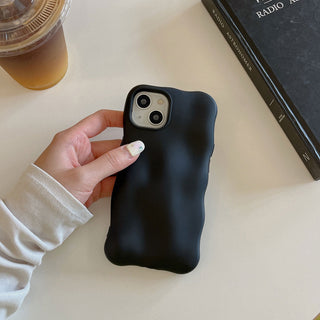 Auramma Collections Avant Basic Minimalist Aesthetic Glossy Silver Matte Blue Black White Radiant Purple Green Beige Yellow Wavy Edge 3D Bubbles Style Soft TPU Case iPhone 14 13 12 11 Pro Max