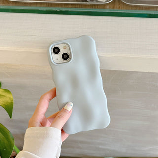 Auramma Collections Avant Basic Minimalist Aesthetic Glossy Silver Matte Blue Black White Radiant Purple Green Beige Yellow Wavy Edge 3D Bubbles Style Soft TPU Case iPhone 14 13 12 11 Pro Max