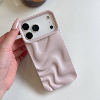 Auramma Collections Avant Basic Minimalist Aesthetic Matte Finish White Blue Dusty Pink Wine Red Gray Black 3D Ripples Style Soft TPU Case iPhone 17 16 15 14 13 12 Pro Max