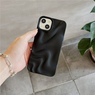 Auramma Collections Avant Basic Minimalist Aesthetic Black Brown Khaki Wine Gray Matte Finish 3D Ripples Style Soft TPU iPhone 17 16 15 14 13 12 11 Pro Max Case