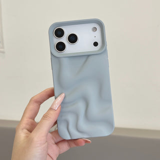 Auramma Collections Avant Basic Minimalist Aesthetic Matte Finish White Blue Dusty Pink Wine Red Gray Black 3D Ripples Style Soft TPU Case iPhone 17 16 15 14 13 12 Pro Max