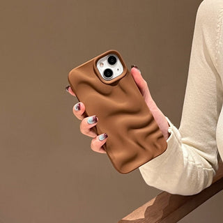 Auramma Collections Avant Basic Minimalist Aesthetic Black Brown Khaki Wine Gray Matte Finish 3D Ripples Style Soft TPU iPhone 17 16 15 14 13 12 11 Pro Max Case
