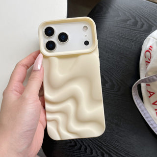 Auramma Collections Avant Basic Minimalist Aesthetic Matte Finish White Blue Dusty Pink Wine Red Gray Black 3D Ripples Style Soft TPU Case iPhone 17 16 15 14 13 12 Pro Max