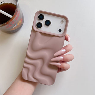 Auramma Collections Avant Basic Minimalist Aesthetic Matte Finish White Blue Dusty Pink Wine Red Gray Black 3D Ripples Style Soft TPU Case iPhone 17 16 15 14 13 12 Pro Max