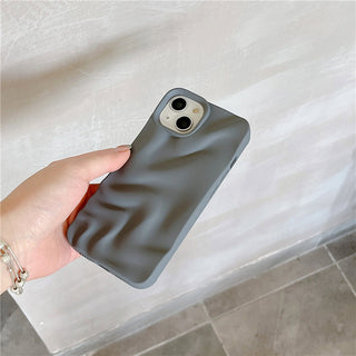 Auramma Collections Avant Basic Minimalist Aesthetic Black Brown Khaki Wine Gray Matte Finish 3D Ripples Style Soft TPU iPhone 17 16 15 14 13 12 11 Pro Max Case