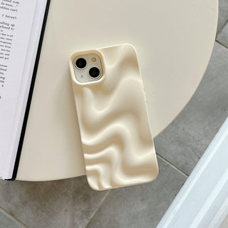 Auramma Collections Avant Basic Minimalist Aesthetic White Dusty Pink Purple Green Blue Matte Finish 3D Ripples Style Soft TPU iPhone 17 16 15 14 13 12 11 Pro Max Case